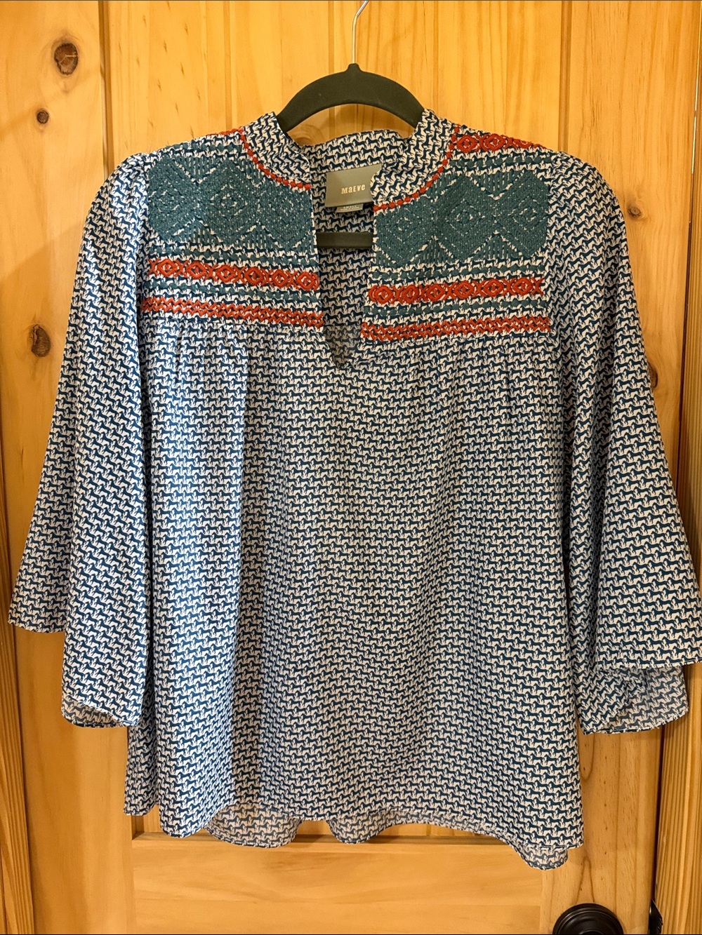Maeve Derby Smocked Blouse S NWOT